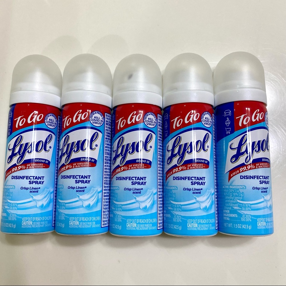 5 Lysol To Go Disinfectant Spray